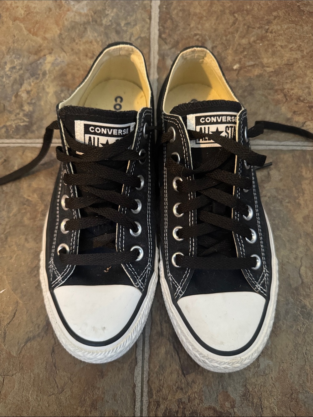 Converse Black and White Low Top Canvas Sneakers
